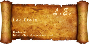 Lex Etele névjegykártya